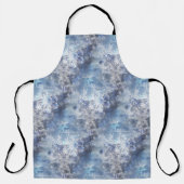 Tablier Motif de Noël bleu texturé de glace et de neige (Recto)