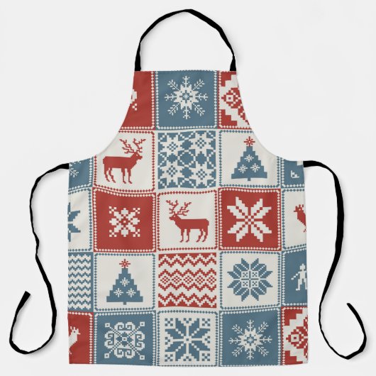 Tablier Motif de Noël en patchwork. Traditionel (Recto)
