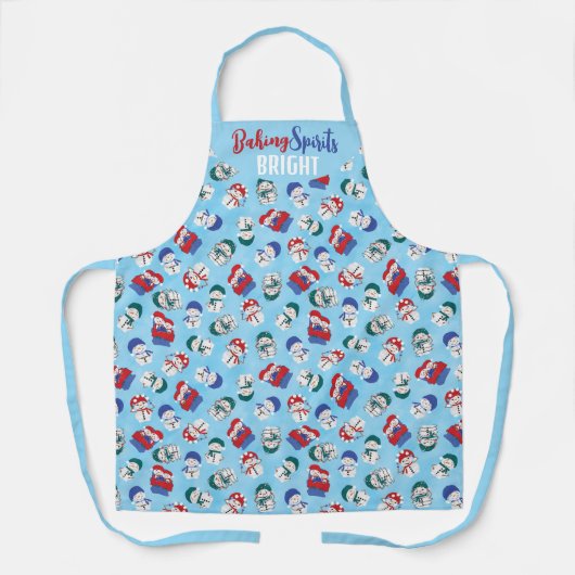 Tablier Motif de Noël Festive Snowmen (Recto)