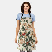 Tablier Motif de Noël floral Poinsettia (3) (Porté)