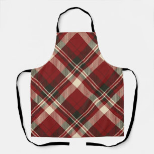 Tablier Motif de Noël moderne rouge beige
