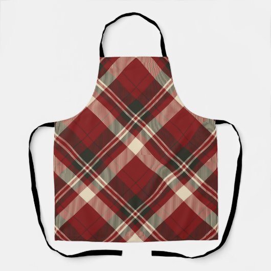 Tablier Motif de Noël moderne rouge beige (Recto)