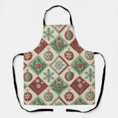Tablier Motif de Noël patchwork vintage matelassé (Recto)