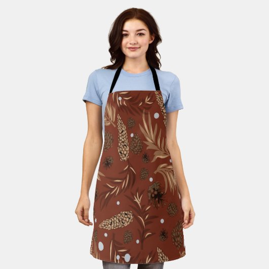 Tablier Motif de Noël, Pine Snow 8 (Porté)