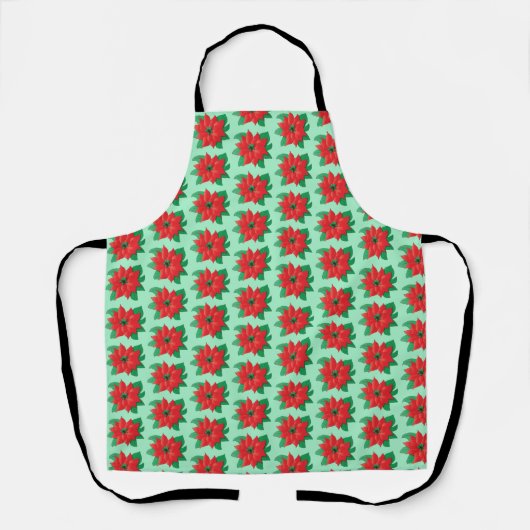 Tablier Motif de Noël Poinsettia (Recto)