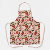 Tablier Motif de Noël rose vif moderne (Recto)