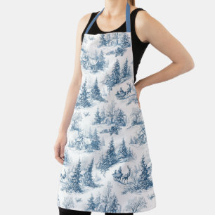 Tablier Motif de Noël Toile Bleue