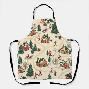Tablier Motif de Noël vintage Woodland (18)