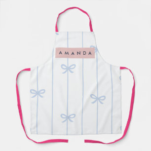 Tablier Motif de nœud bleu pastel personnalisé