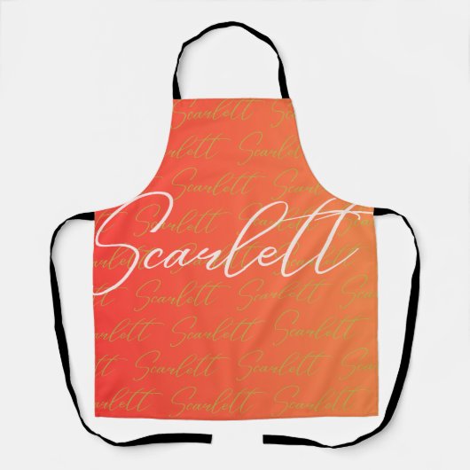 Tablier Motif de nom répétitif Scarlett (Recto)