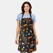 Tablier motif de note de musique (Porté)