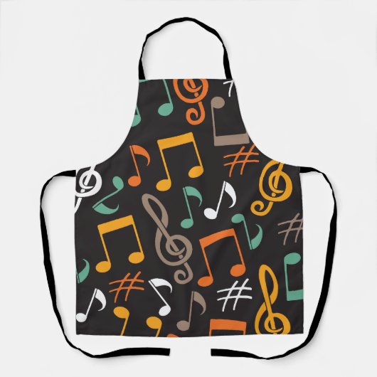 Tablier motif de note de musique (Recto)