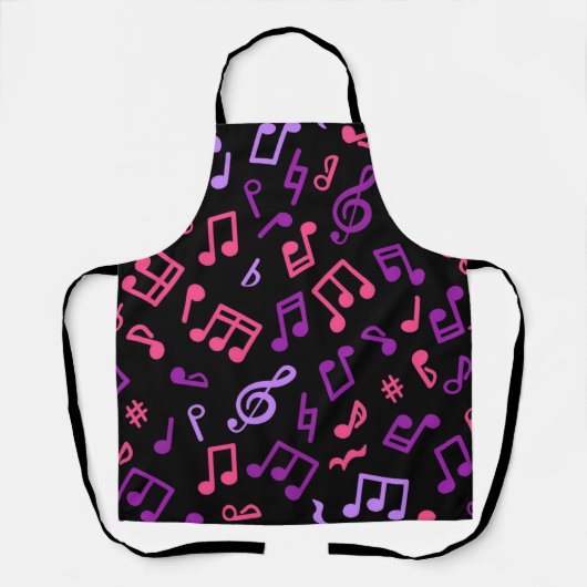 Tablier Motif de notes musicales (Recto)