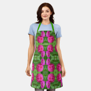 Tablier Motif de paire de fleurs rose Zinnia