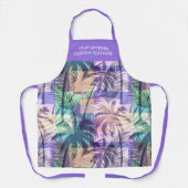 Tablier Motif de palmiers de texte personnalisé (Recto)