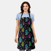 Tablier Motif de papillon noir coloré (Porté)