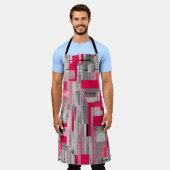 Tablier motif de patchwork numérique aquarelle transparent (Porté)