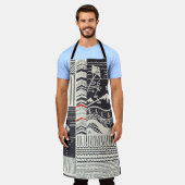 Tablier Motif de patchwork sans couture de doodles abstrai (Porté)