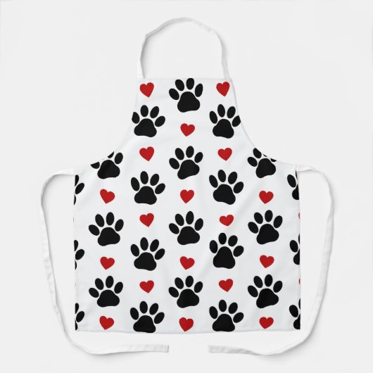 Tablier Motif De Pâtes, Pâtes De Chien, Pâtes Noires, Coeu (Recto)