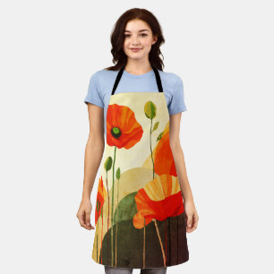 Tablier Motif de paysage floral rétro