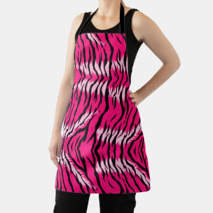 Tablier Motif de peau d'animal Tigre Rose