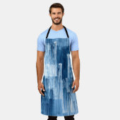 Tablier Motif de peinture Abstrait bleu (Porté)