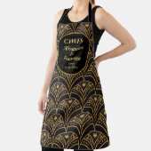 Tablier Motif de pétoncle Noir Or Personnaliser (Insitu)