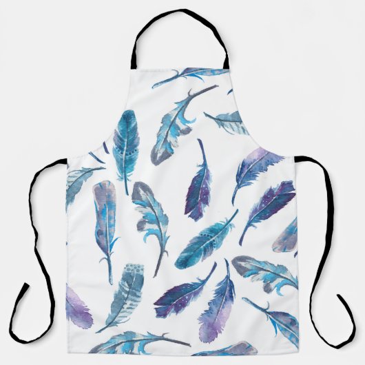 Tablier Motif de plume d'aquarelle transparente (Recto)