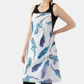 Tablier Motif de plume d'aquarelle transparente (Insitu)