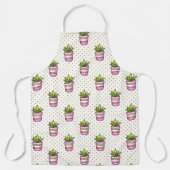 Tablier Motif de point Polka Succulent Aquarelle (Recto)