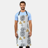 Tablier Motif de points d'or géométriques à ananas. (Porté)