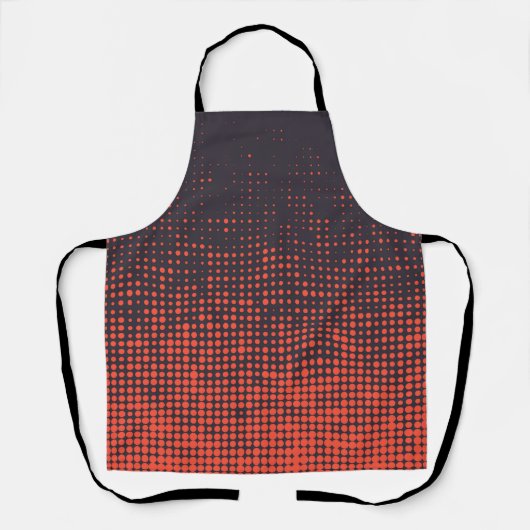Tablier Motif de points en demi-teinte abstrait orange mod (Recto)