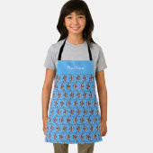 Tablier Motif de poisson bleu nom enfant (Insitu)