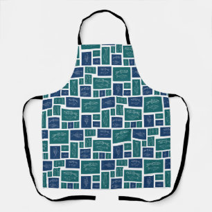 Tablier Motif de poisson bleu vert vintage