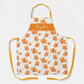 Tablier Motif de Poppies d'aquarelle orange (Recto)