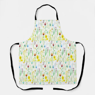 Tablier Motif de prairie de fleurs sauvages botaniques