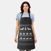 Tablier Motif de pull de Noël pour Dachshunds T-Shi classi (Porté)