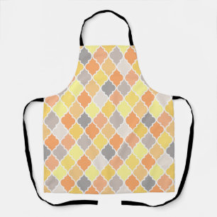 Tablier Motif de quatrefoil jaune, orange et gris
