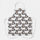 Tablier Motif de Raton Laveur Blanc (Recto)