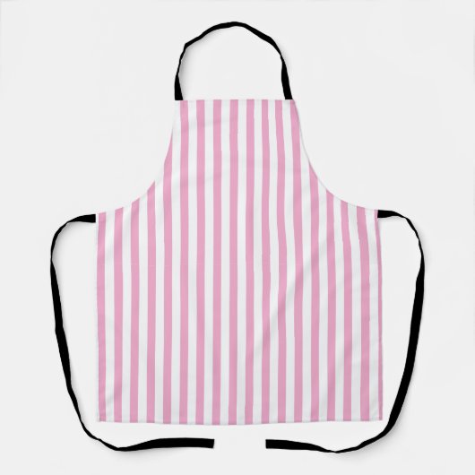 Tablier Motif de rayure verticale rose et blanc (Recto)