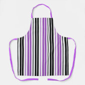 Tablier Motif de rayures blanches noires violettes  (Recto)