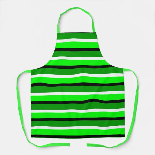 Tablier Motif de rayures vert clair et foncé (Recto)