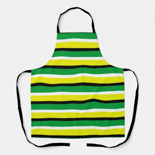 Tablier Motif de rayures vert jaune (Recto)