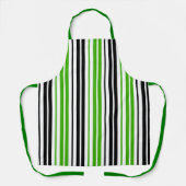Tablier Motif de rayures vert noir blanc (Recto)
