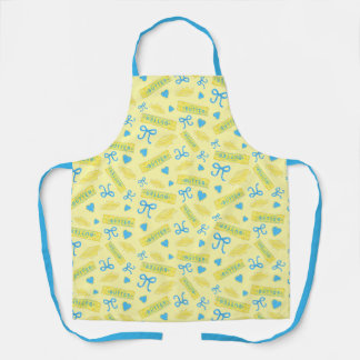 Tablier Motif de rubans et de cœurs au beurre sucré et sal
