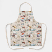 Tablier Motif de scène confortable du Village d'hiver (Recto)