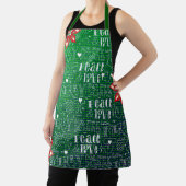 Tablier Motif de script de Noël de vacances vert festif (Insitu)