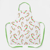 Tablier Motif de Sucre de canne rouge, vert (Recto)