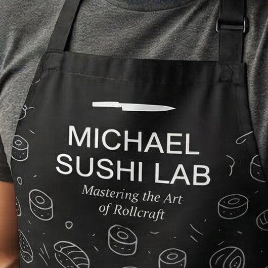 Tablier Motif de sushi moderne avec nom de chef unique