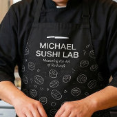 Tablier Motif de sushi moderne avec nom de chef unique